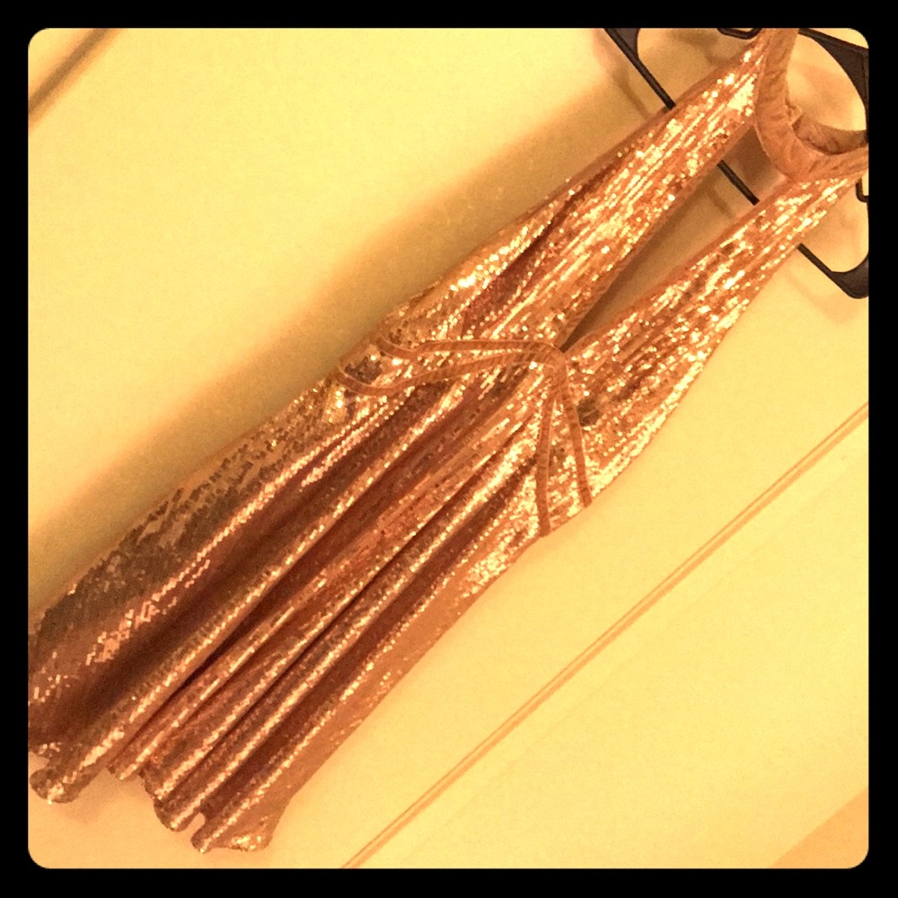 Free People Gold Sequin Mini Dress